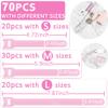 70pcs Cable Ties Reusable Pink Wire Ties Cable Management Cord Ties Reusable for Electronics Hook and Loop Cable Ties for Computer 4 6 8 Inch view 4