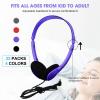 Konohan 32 Pack Headphones Bulk for School Student Classroom Set of Headphones Wire Headset Adjustable with 3.5 mm Jack for Adult (Red,Purple,Gray,Black) view 2
