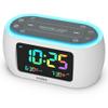 HOUSBAY Glow Small Colorful Alarm Clock Radio with Rainbow Digit, 7 Color Night Light with ON/Off Options, Dual Alarm, Dimmer, FM Radio with SleepTimer for Bedrooms view 1