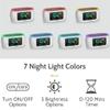 HOUSBAY Glow Small Colorful Alarm Clock Radio with Rainbow Digit, 7 Color Night Light with ON/Off Options, Dual Alarm, Dimmer, FM Radio with SleepTimer for Bedrooms view 2
