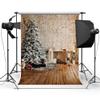 10X20ft Christmas Tree Theme Photography Background Village Wall Luminous Star Background Christmas Bell Christmas Peace Fruit Wood Floor Background view 1