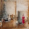 10X20ft Christmas Tree Theme Photography Background Village Wall Luminous Star Background Christmas Bell Christmas Peace Fruit Wood Floor Background view 4
