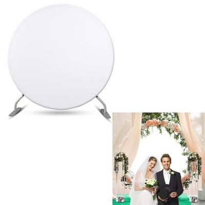 6.5x6.5ft White Round Backdrop Cover Solid Color White Circle Backdrop Polyester Baby Shower Birthday Party Baptism Communion Christening Decor Props NO-1014