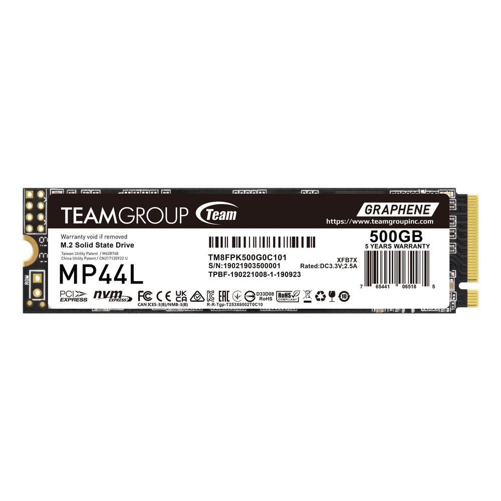 TEAMGROUP MP44L 500GB SLC Cache NVMe 1.4 PCIe Gen 4x4 M.2 2280 Laptop&Desktop SSD (R/W Speed up to 5000/2500MB/s) TM8FPK500G0C101