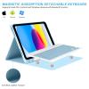besky for iPad 11th 10th Generation Case with Keyboard - Detachable Bluetooth Keyboard Case with Pencil Holder for iPad 11-inch A16 2025 10th Gen 10.9 Inch 2022 (Blue) view 3