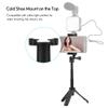 Andoer Portable Foldable Mini Desktop Tripod Phone Holder with 3 Sections Extendable Adjustable Phone Clip Length for Smartphone Vlog Recording Selfie Live Stream view 2