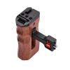 Andoer Adjustable Wooden Camera Cage Handle Left/Right Side Hand Grip 1/4 Inch Screw ARRI-Style Mount with Cold Shoe Mount Mini Wrench Compatible with SmallRig Video Cage, Black view 3
