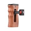 Andoer Adjustable Wooden Camera Cage Handle Left/Right Side Hand Grip 1/4 Inch Screw ARRI-Style Mount with Cold Shoe Mount Mini Wrench Compatible with SmallRig Video Cage, Black view 4