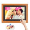 10.1 Inch Digital Picture Frame, 1280 x 800 IPS HD Touch Screen Smart Cloud Digital Photo Frame with 12GB Memory, Auto Rotating, Share Moments via Frameo APP(Brown Wood) view 1
