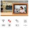 10.1 Inch Digital Picture Frame, 1280 x 800 IPS HD Touch Screen Smart Cloud Digital Photo Frame with 12GB Memory, Auto Rotating, Share Moments via Frameo APP(Brown Wood) view 2