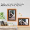 10.1 Inch Digital Picture Frame, 1280 x 800 IPS HD Touch Screen Smart Cloud Digital Photo Frame with 12GB Memory, Auto Rotating, Share Moments via Frameo APP(Brown Wood) view 3