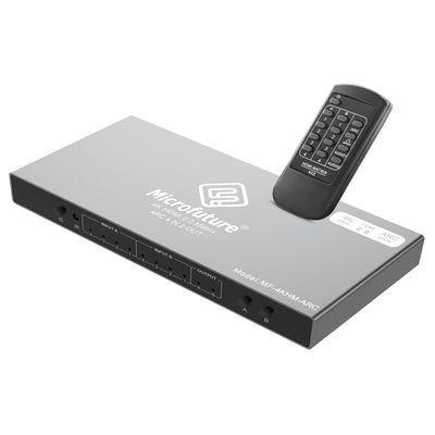 HDMI Matrix Switch 4x2 Ver.2024 4K@60/2K@144 HDR10 & Dobly Vision ARC/SPDIF 5.1CH, Scaler 4K to 1080P, HDCP 2.2 18Gbps, HDMI 2.0b Matrix Splitter Switch 4 in 2 Out with IR Remote Control