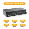HDMI Matrix Switch 4x2 Ver.2024 4K@60/2K@144 HDR10 & Dobly Vision ARC/SPDIF 5.1CH, Scaler 4K to 1080P, HDCP 2.2 18Gbps, HDMI 2.0b Matrix Splitter Switch 4 in 2 Out with IR Remote Control view 2