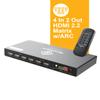 HDMI Matrix Switch 4x2 Ver.2024 4K@60/2K@144 HDR10 & Dobly Vision ARC/SPDIF 5.1CH, Scaler 4K to 1080P, HDCP 2.2 18Gbps, HDMI 2.0b Matrix Splitter Switch 4 in 2 Out with IR Remote Control view 3