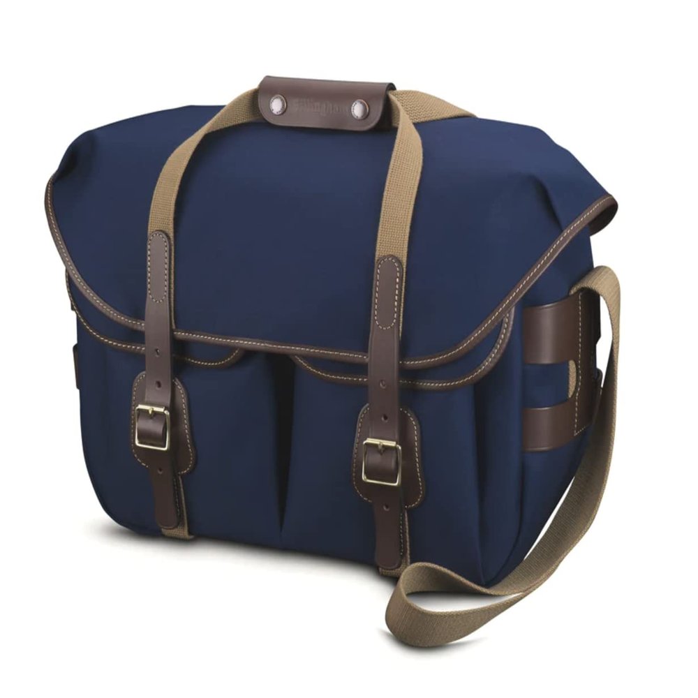 Billingham Hadley Large Pro - Navy Canvas/Chocolate Leather