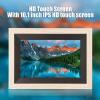 10.1 Inch Digital Picture Frame, 1280 x 800 IPS Touch Screen Smart Cloud Digital Photo Frame with 12GB Storage, Auto Rotate, Share Photos Videos via Frameo APP or Email(Light view 4