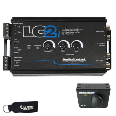 AudioControl LC2i 2 Channel Line Out Converter with Accubass and Subwoofer Control, & ACR-1 Dash Remote