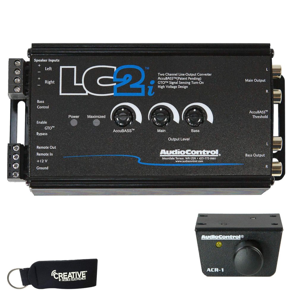 AudioControl LC2i 2 Channel Line Out Converter with Accubass and Subwoofer Control, & ACR-1 Dash Remote