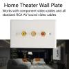 3 Ports RCA Wall Plate 1080P RCA AV Media Wall Outlet Plates for Subwoofer Audio Port Home Theater AV, Gold Plated Connector view 2