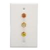 3 Ports RCA Wall Plate 1080P RCA AV Media Wall Outlet Plates for Subwoofer Audio Port Home Theater AV, Gold Plated Connector view 4
