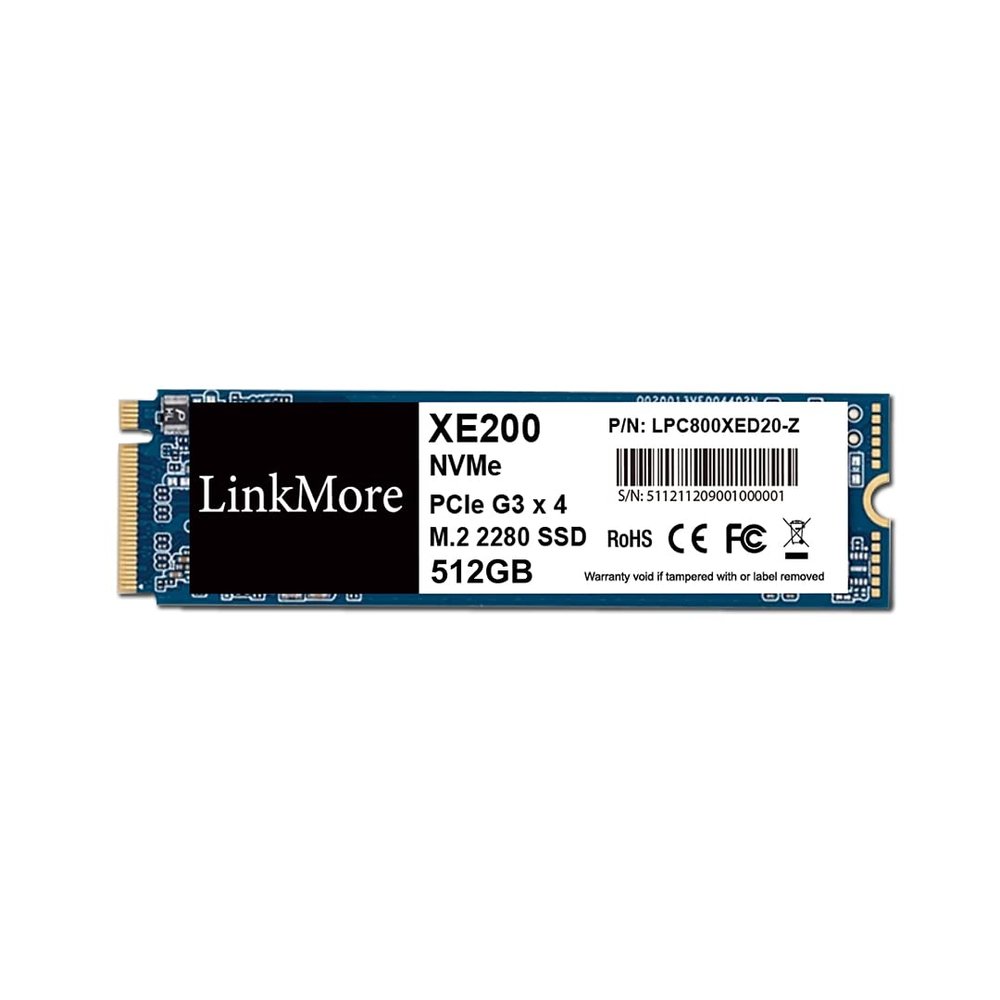 LinkMore XE200 512GB PCIe Gen3 NVMe M.2 2280 Internal Solid State Drive, Gen3.0X4 Read Speed Up to 2500MB/s for Latop and PC