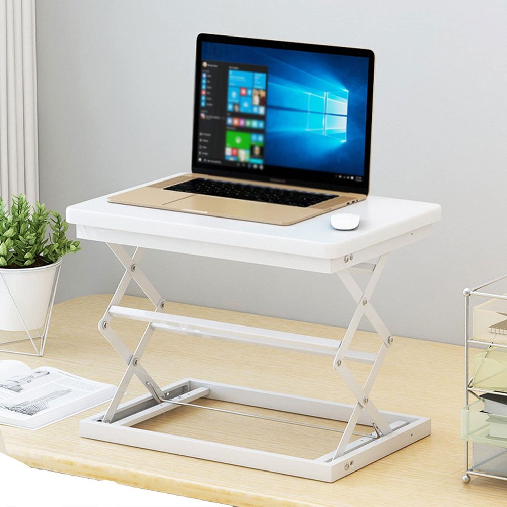 Aluminum Laptop Stand Ergonomic Adjustable Laptop Stand Riser Stand Computer Stand Compatible with 10-15.6 Inch Laptop White (White)
