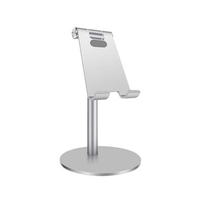 Adjustable Angle Height Cell Phone Stand Aluminum Compatible Desktop Phone Holder Tablet Stand for Cell Phone/Tablet (Silver)