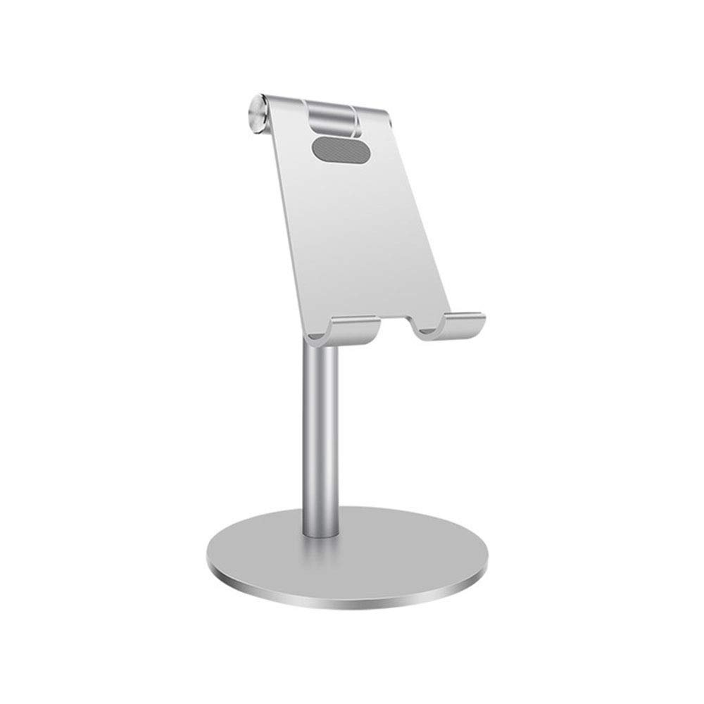 Adjustable Angle Height Cell Phone Stand Aluminum Compatible Desktop Phone Holder Tablet Stand for Cell Phone/Tablet (Silver)