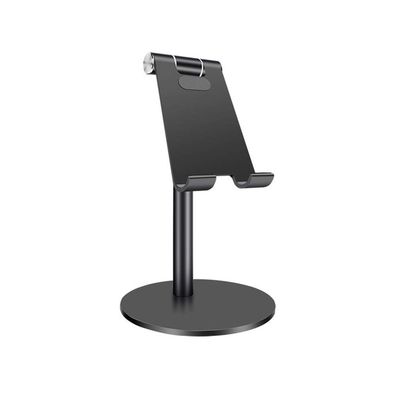 SEIWEI Adjustable Angle Height Cell Phone Stand Aluminum Compatible Desktop Phone Holder Tablet Stand for Cell Phone/Tablet (Black)