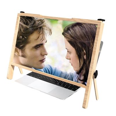 LEIYTFE HD 21 Inch Screen Magnifier Laptop Computer Screen Magnifier Expanders Bracket Foldable Computer Laptop Phone Holder Stand,Adjustable Angle Design (Color : Brown)