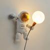 Astronaut Wall Sconce Plug in Wall Light Resin Children's Bedroom Lamp, Cartoon White Wall Mounted Lamps Kids Room Decor Lighting Fixtures for Boy Kids Room Living Room view 1