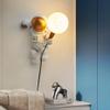 Astronaut Wall Sconce Plug in Wall Light Resin Children's Bedroom Lamp, Cartoon White Wall Mounted Lamps Kids Room Decor Lighting Fixtures for Boy Kids Room Living Room view 3