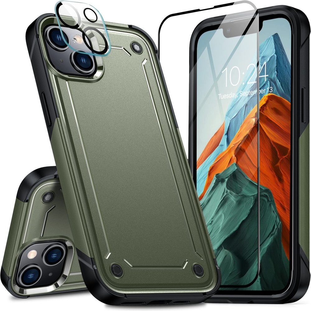 Oneagle for iPhone 14 Plus Case, [4 in 1] iPhone 14 Plus Phone Case with [9H HD Screen Protector+Camera Lens Protector][10FT Military Dropproof] Shockproof Heavy Duty Daily Use Case for iPhone 14 Plus