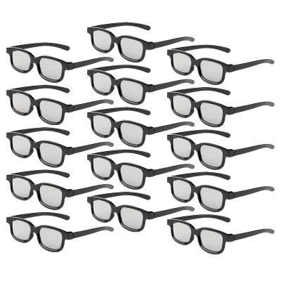 Reald 3D Glasses, Circular Polarized Non-Flashing Passive 3D Glasses for Reald Format Cinema/Passive Polarized 3D TV Projector - 3D-Eyewear That Supports 3D TV and Cinema (15pcs)