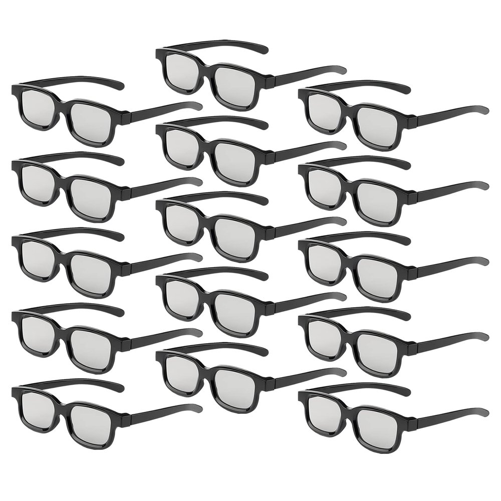 Reald 3D Glasses, Circular Polarized Non-Flashing Passive 3D Glasses for Reald Format Cinema/Passive Polarized 3D TV Projector - 3D-Eyewear That Supports 3D TV and Cinema (15pcs)