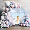 DORCEV A Little Prince is On His Way Round Backdrop Cover 7.2x7.2ft Polyester Kids Boy Baby Shower Party Photography Background Boy with Angel Wings Blue Sky Silver Sequins Glitter Stars Decor Props view 3