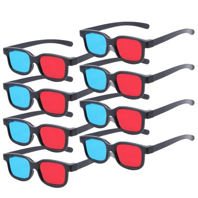 Red-Blue 3D Glasses, 3D Viewing Glasses For Viewing 3D Movies/Games And Pictures In Red-Blue Formats, Compatible With Ordinary Computer Monitors/TVs/Projectors Etc - Home Theater Glasses 8pcs