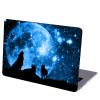 MINGDAO Compatible with MacBook Air 13.6-inch Hard Protective Shell Cace and Keyboard Cover (A2681, M2 chip, 2022 Release) - Wolf Howling and Moon view 1