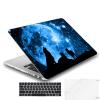 MINGDAO Compatible with MacBook Air 13.6-inch Hard Protective Shell Cace and Keyboard Cover (A2681, M2 chip, 2022 Release) - Wolf Howling and Moon view 2