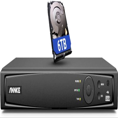 ANNKE 12MP 16CH NVR (4MP/5MP/8MP) PoE Network Video Recorder - Supports up to 16 x 12MP/4K IP Cameras, Pre-Installed 6TB (Up to 16TB) Hard Drive, 24/7 Surveillance Recording, 4CH AI Features