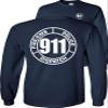 FAIR GAME 911 Operator Long Sleeve Shirt 911 Dispatch Fire EMS Police Circle-Navy-Medium view 1