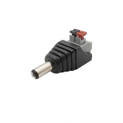 VIEUE Power Socket Connector 5.5x2.1mm No Screws Push-type DC Plug Adapter 2.1 * 5.5mm DC Power Male Connector For 3528/5050 Single Color LED Strip CCTV Camera (Color : 1Pcs Male)