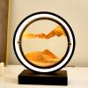 LFFH Glass Quicksand Painting, 3D Quicksand Art Sand Scene Dynamic Round Glass Sandscape Painting Desk Lamp Sand Painting Lamp (Color : Yellow, Size : 29x10x33cm) view 1