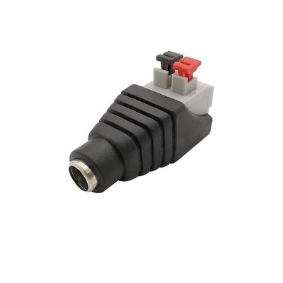 VIEUE Power Socket Connector 5.5x2.1mm DC Female Wire Connector 5.5 * 2.1mm No Screw DC Power Jack Adapter For 3528/5050 Single Color LED Strip CCTV Camera (Color : 1Pcs Female)