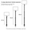 Extend Light Stand 90cm Desk Lights Stick Mount Removable Ballhead 1/4 Screw for LED Video Light view 2