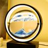 LFFH Glass Quicksand Painting, 3D Quicksand Art Sand Scene Dynamic Round Glass Sandscape Painting Desk Lamp Sand Painting Lamp (Color : Blue, Size : 25x10x30cm) view 1