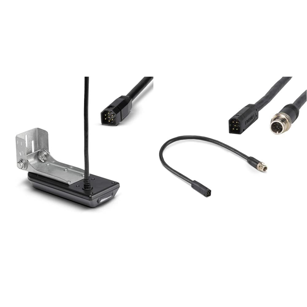 Humminbird 710262-1 XM 9 20 MSI T (MEGA Side Imaging, MEGA Down Imaging) Transom Mount Transducer & 720074-1 AS EC QDM 700 Series Ethernet Adapter Cable