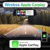 2.5K Rear View Mirror Dash Cam Backup Camera,in-Mirror Smart 9.66 Inch IPS Touch Screen Front&Rear Mirror Camera,Car Players Wireless CarPlay&Android Auto for Cars Trucks,Parking Monitoring,64GB Card view 2