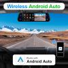 2.5K Rear View Mirror Dash Cam Backup Camera,in-Mirror Smart 9.66 Inch IPS Touch Screen Front&Rear Mirror Camera,Car Players Wireless CarPlay&Android Auto for Cars Trucks,Parking Monitoring,64GB Card view 3