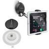 AboveTEK Phone Tablet Stand Holder with Suction Cup Fits 4-11, Large Sticky Pad Tablet Mount on Kitchen Desk Office Window Bathroom Mirror Car Truck Windshield, for iPhone, iPad mini Air Pro(Black) view 1